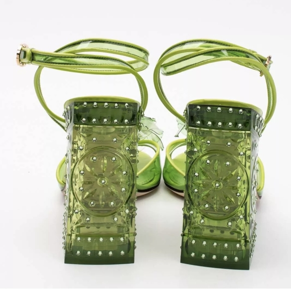 DOLCE & GABBANA Sandals EU37 UK4 US7 Ankle Wrap Heel Transparent / HOLD - Picture 6 of 9